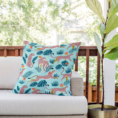 83 Oranges Cheetahs In Grapefruit Grove Outdoor Throw Pillow