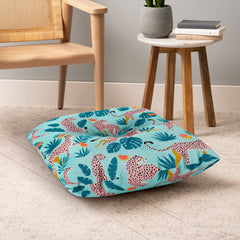83 Oranges Cheetahs In Grapefruit Grove Floor Pillow Square