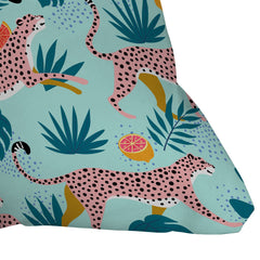 83 Oranges Cheetahs In Grapefruit Grove Outdoor Throw Pillow