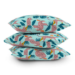 83 Oranges Cheetahs In Grapefruit Grove Outdoor Throw Pillow