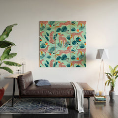 83 Oranges Cheetahs In Grapefruit Grove Wood Wall Mural