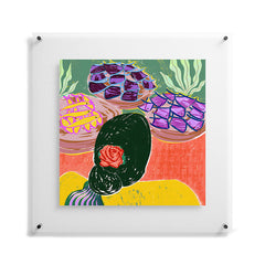 83 Oranges Fish Market Floating Acrylic Print