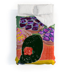 83 Oranges Fish Market Duvet Cover