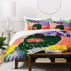83 Oranges Fish Market Duvet Cover