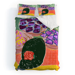 83 Oranges Fish Market Duvet Cover