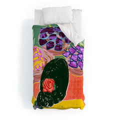 83 Oranges Fish Market Duvet Cover