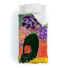 83 Oranges Fish Market Duvet Cover