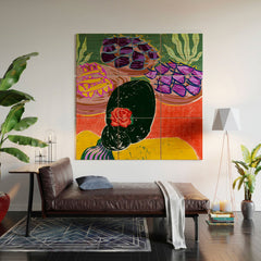 83 Oranges Fish Market Wood Wall Mural