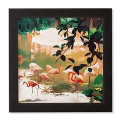83 Oranges Flamingo Sighting Jungle Nature Framed Wall Art