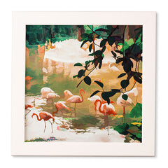 83 Oranges Flamingo Sighting Jungle Nature Framed Wall Art
