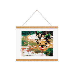 83 Oranges Flamingo Sighting Jungle Nature Art Print