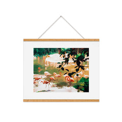 83 Oranges Flamingo Sighting Jungle Nature Art Print