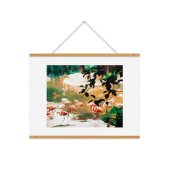 83 Oranges Flamingo Sighting Jungle Nature Art Print