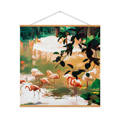 83 Oranges Flamingo Sighting Jungle Nature Art Print
