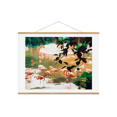 83 Oranges Flamingo Sighting Jungle Nature Art Print