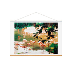 83 Oranges Flamingo Sighting Jungle Nature Art Print