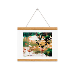 83 Oranges Flamingo Sighting Jungle Nature Art Print