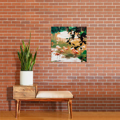 83 Oranges Flamingo Sighting Jungle Nature Art Print