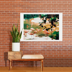 83 Oranges Flamingo Sighting Jungle Nature Art Print