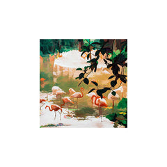 83 Oranges Flamingo Sighting Jungle Nature Art Print