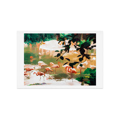 83 Oranges Flamingo Sighting Jungle Nature Art Print