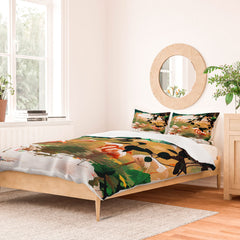 83 Oranges Flamingo Sighting Jungle Nature Duvet Cover
