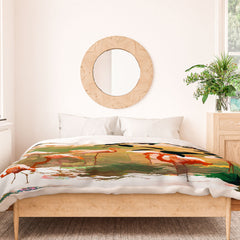 83 Oranges Flamingo Sighting Jungle Nature Duvet Cover