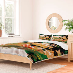 83 Oranges Flamingo Sighting Jungle Nature Duvet Cover