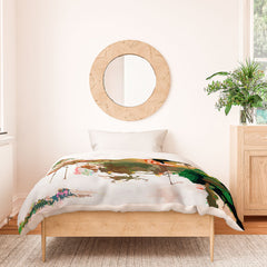 83 Oranges Flamingo Sighting Jungle Nature Duvet Cover