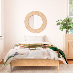 83 Oranges Flamingo Sighting Jungle Nature Duvet Cover