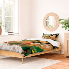 83 Oranges Flamingo Sighting Jungle Nature Duvet Cover