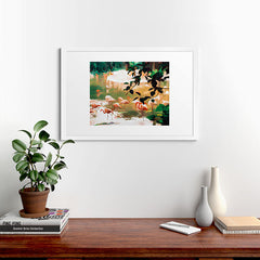 83 Oranges Flamingo Sighting Jungle Nature Framed Art Print