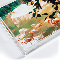 83 Oranges Flamingo Sighting Jungle Nature Acrylic Tray