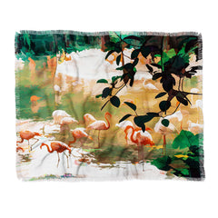 83 Oranges Flamingo Sighting Jungle Nature Throw Blanket
