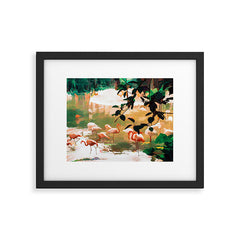 83 Oranges Flamingo Sighting Jungle Nature Framed Art Print
