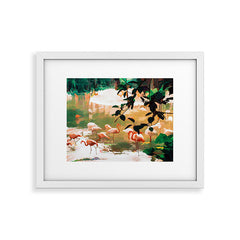 83 Oranges Flamingo Sighting Jungle Nature Framed Art Print