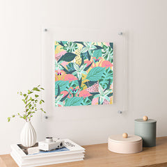 83 Oranges Flamingo Tropical Floating Acrylic Print