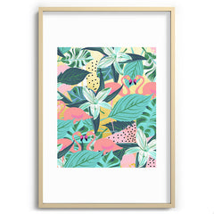 83 Oranges Flamingo Tropical Recessed Framing Rectangle