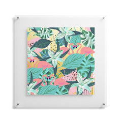 83 Oranges Flamingo Tropical Floating Acrylic Print