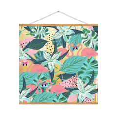 83 Oranges Flamingo Tropical Art Print
