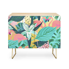 83 Oranges Flamingo Tropical Credenza