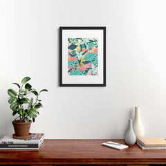 83 Oranges Flamingo Tropical Framed Art Print