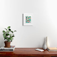 83 Oranges Flamingo Tropical Framed Art Print