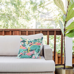 83 Oranges Flamingo Tropical Outdoor Throw Pillow