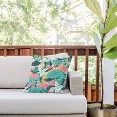83 Oranges Flamingo Tropical Outdoor Throw Pillow