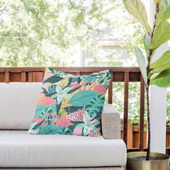 83 Oranges Flamingo Tropical Outdoor Throw Pillow