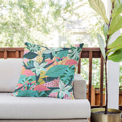 83 Oranges Flamingo Tropical Outdoor Throw Pillow