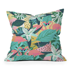 83 Oranges Flamingo Tropical Throw Pillow