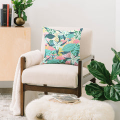 83 Oranges Flamingo Tropical Throw Pillow