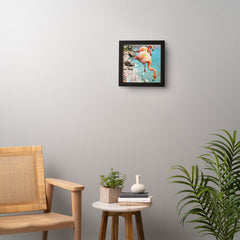 83 Oranges Flamingos on the Beach Wildlife Framed Wall Art